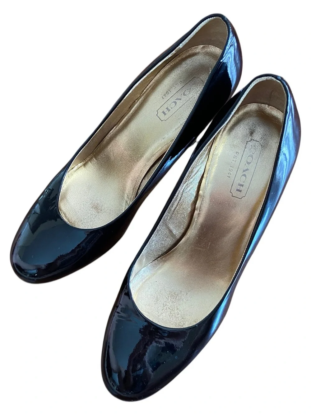 Coach black vinyl chunky heels / pumps - Picture 6 of 7